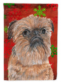 Brussels Griffon Red Snowflakes Holiday Garden Flag Mailbox Decorative Yard Banner Outside Patio Artwork for Flower Beds, Garden Size, Multicolor