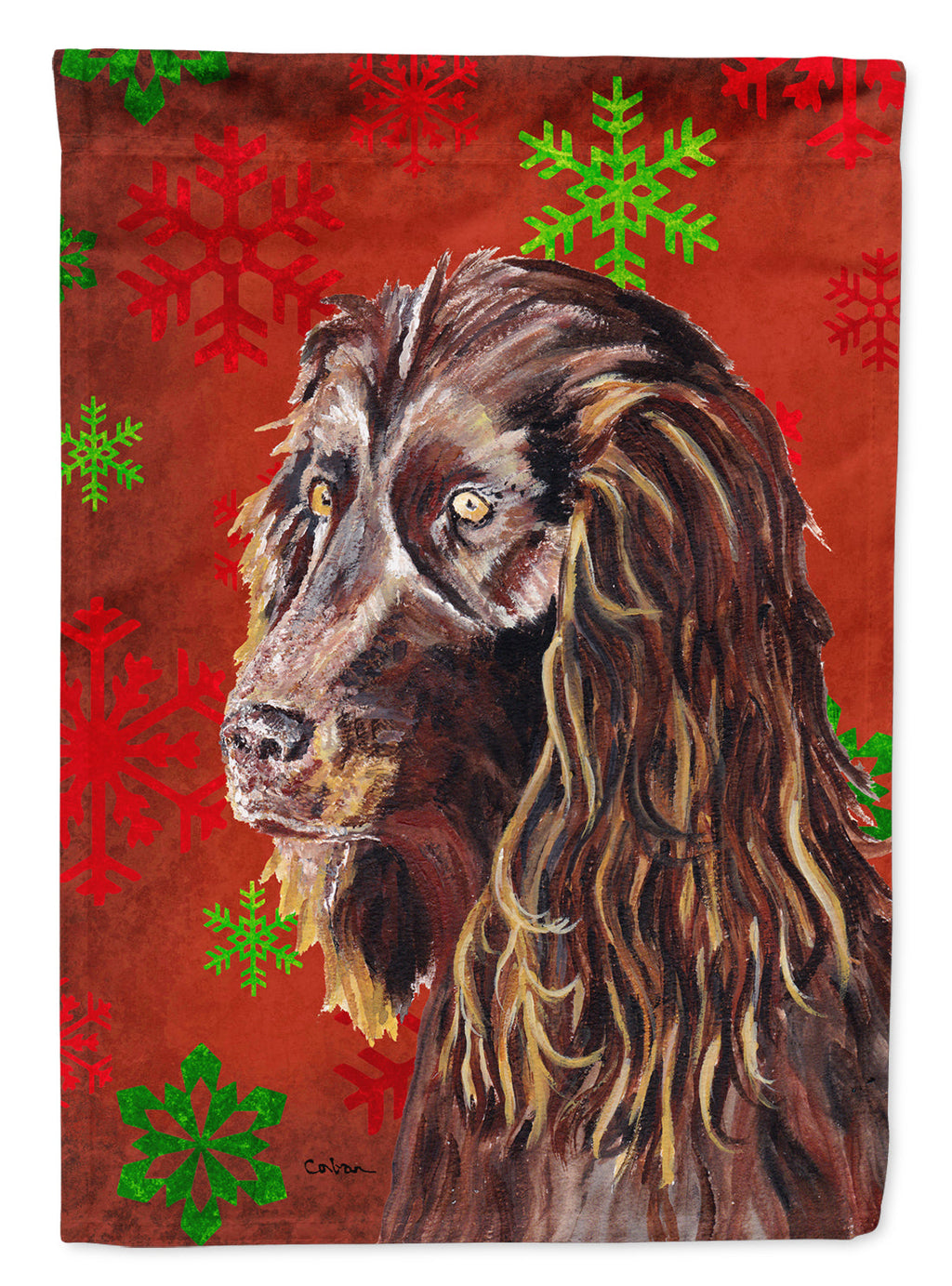 Boykin Spaniel Red Snowflakes Holiday Garden Flag Mailbox Decorative Yard Banner Outside Patio Artwork for Flower Beds, Garden Size, Multicolor