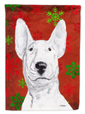 Bull Terrier Red Snowflakes Holiday Garden Flag Mailbox Decorative Yard Banner Outside Patio Artwork for Flower Beds, Garden Size, Multicolor