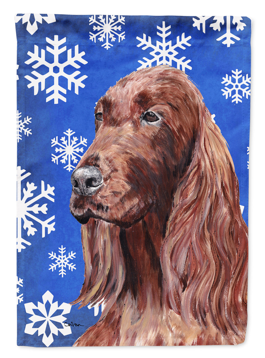 Irish Setter Winter Snowflakes Garden Flag Mailbox Decorative Yard Banner Outside Patio Artwork for Flower Beds, Garden Size, Multicolor