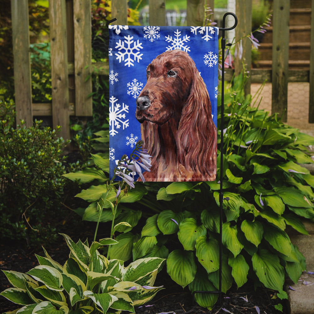 Irish Setter Winter Snowflakes Garden Flag Mailbox Decorative Yard Banner Outside Patio Artwork for Flower Beds, Garden Size, Multicolor