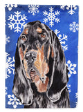 Black and Tan Coonhound Winter Snowflakes Garden Flag Mailbox Decorative Yard Banner Outside Patio Artwork for Flower Beds, Garden Size, Multicolor