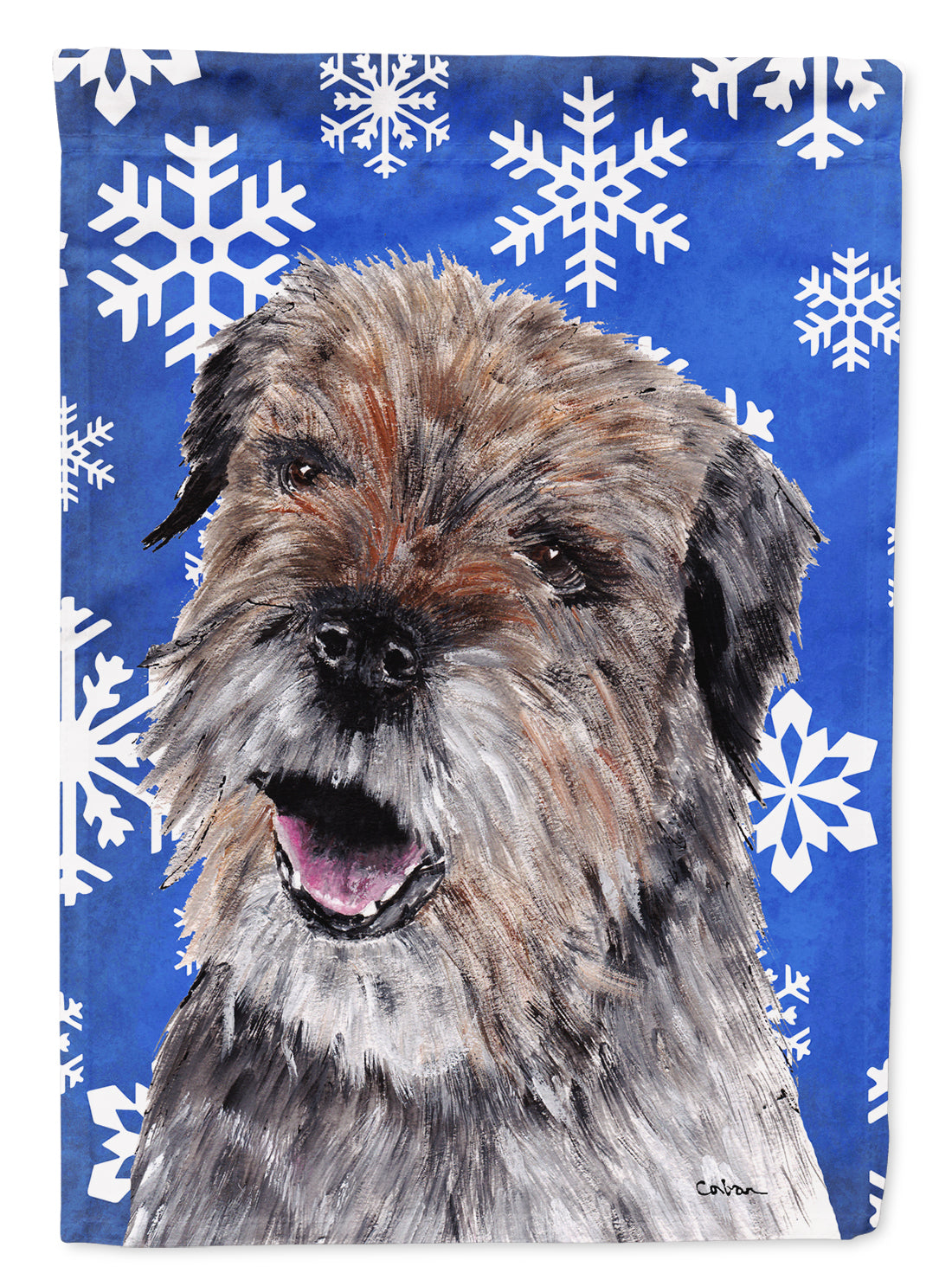 Border Terrier Winter Snowflakes Garden Flag Mailbox Decorative Yard Banner Outside Patio Artwork for Flower Beds, Garden Size, Multicolor