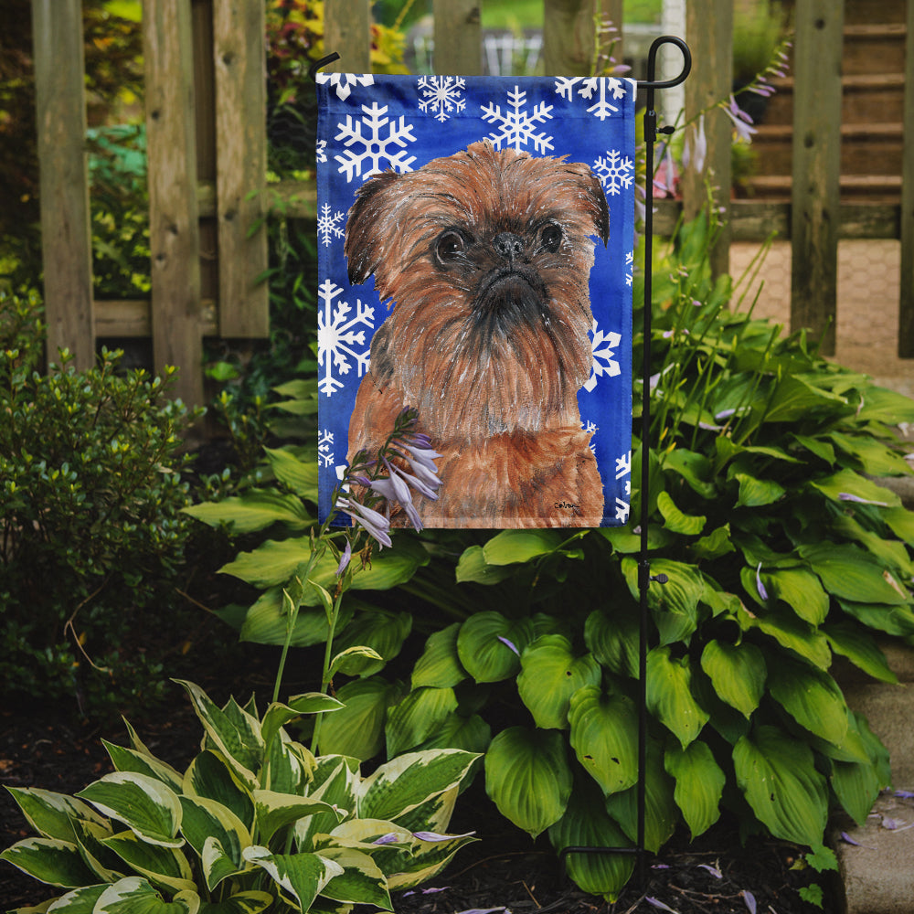 Brussels Griffon Winter Snowflakes Garden Flag Mailbox Decorative Yard Banner Outside Patio Artwork for Flower Beds, Garden Size, Multicolor