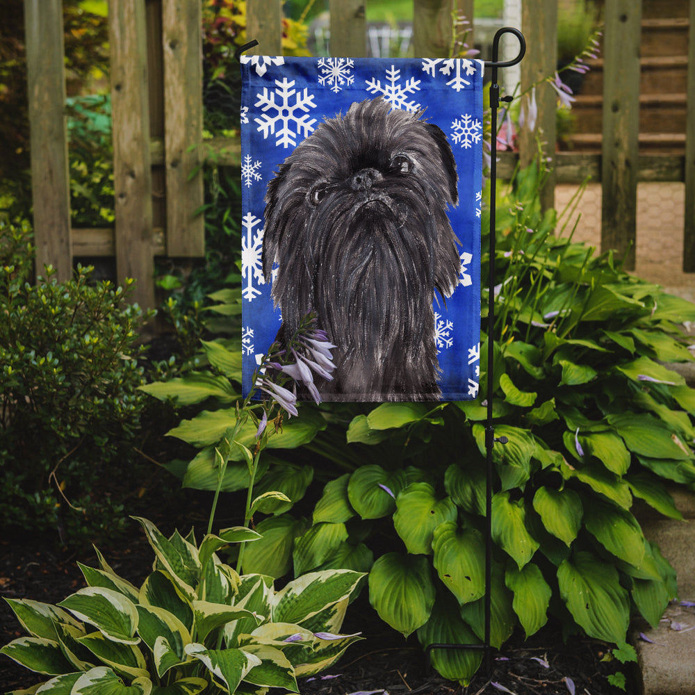 Brussels Griffon Winter Snowflakes Garden Flag Mailbox Decorative Yard Banner Outside Patio Artwork for Flower Beds, Garden Size, Multicolor