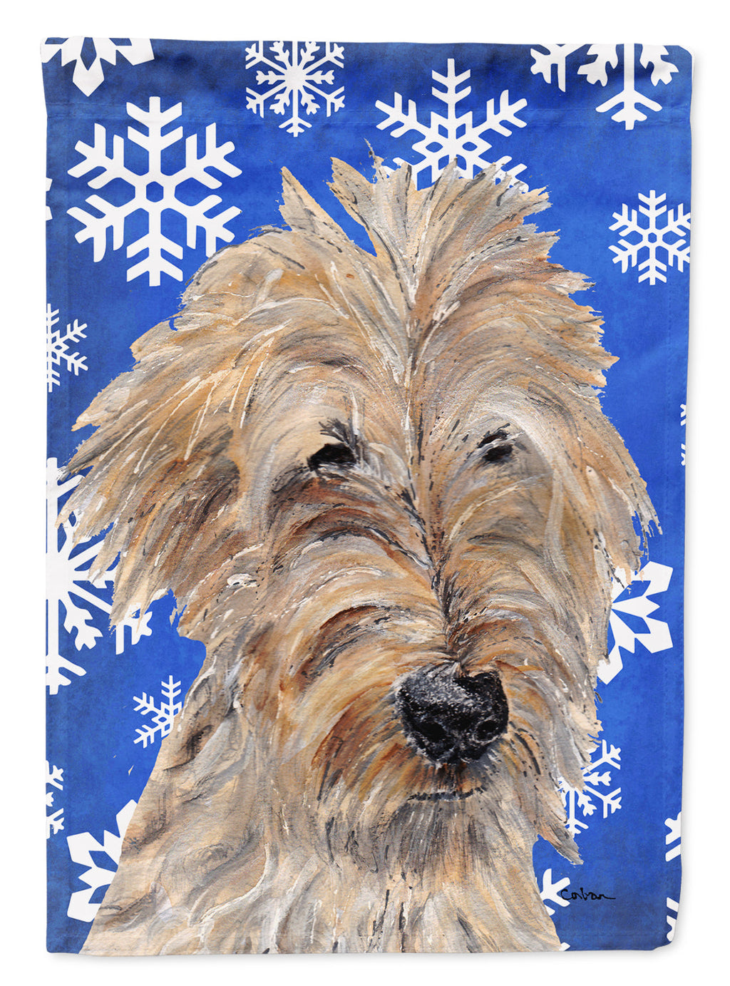 Golden Doodle Winter Snowflakes Garden Flag Mailbox Decorative Yard Banner Outside Patio Artwork for Flower Beds, Garden Size, Multicolor