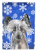 Chinese Crested Winter Snowflakes Garden Flag Mailbox Decorative Yard Banner Outside Patio Artwork for Flower Beds, Garden Size, Multicolor