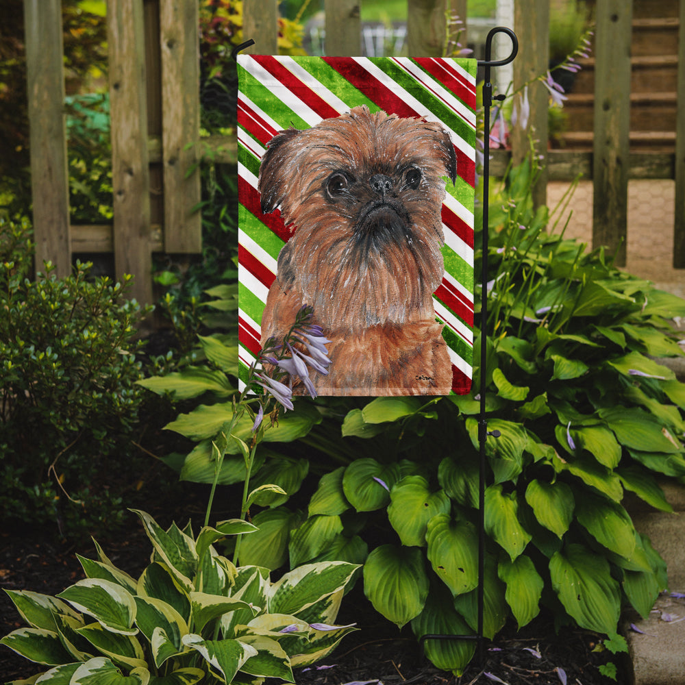 Brussels Griffon Candy Cane Christmas Garden Flag Mailbox Decorative Yard Banner Outside Patio Artwork for Flower Beds, Garden Size, Multicolor