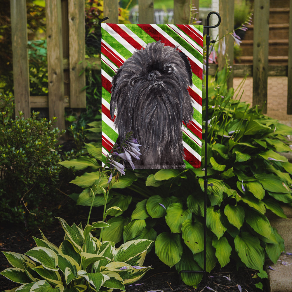 Brussels Griffon Candy Cane Christmas Garden Flag Mailbox Decorative Yard Banner Outside Patio Artwork for Flower Beds, Garden Size, Multicolor