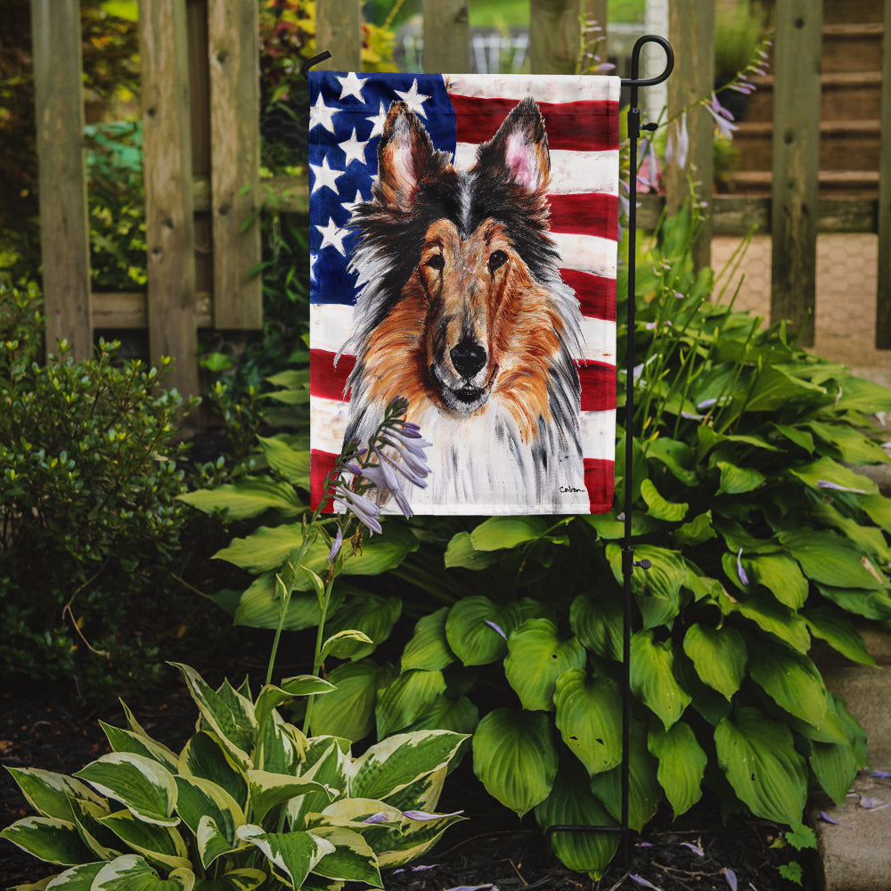 Collie with American Flag USA Garden Flag Mailbox Decorative Yard Banner Outside Patio Artwork for Flower Beds, Garden Size, Multicolor