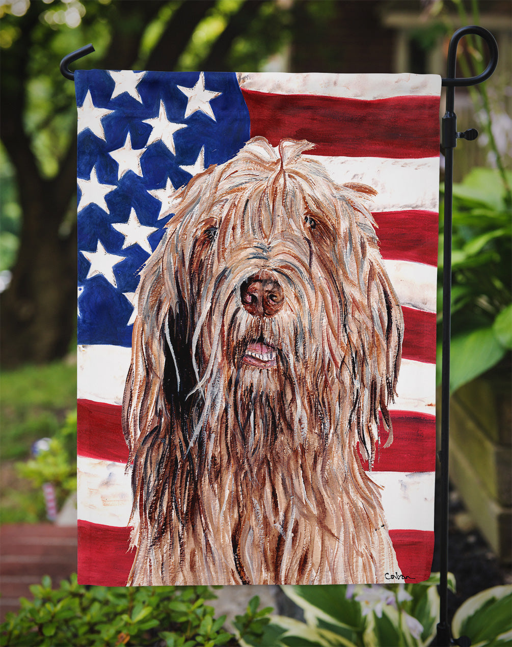 Otterhound with American Flag USA Garden Flag Mailbox Decorative Yard Banner Outside Patio Artwork for Flower Beds, Garden Size, Multicolor