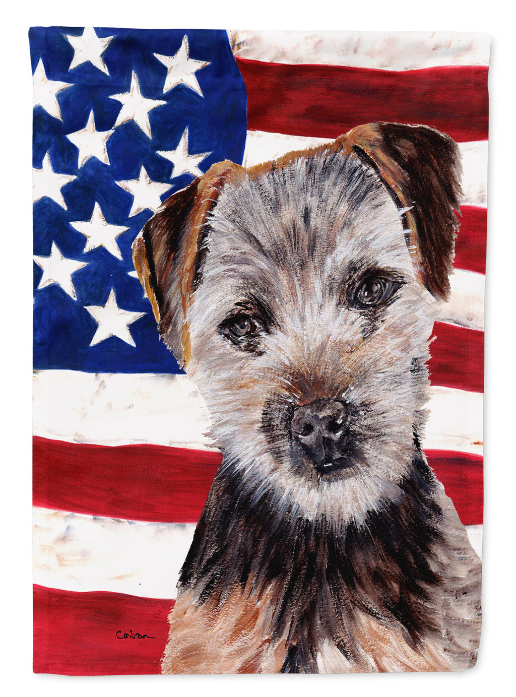 Norfolk Terrier Puppy with American Flag USA Garden Flag Mailbox Decorative Yard Banner Outside Patio Artwork for Flower Beds, Garden Size, Multicolor