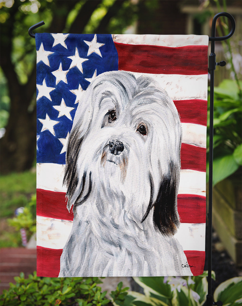 Havanese with American Flag USA Garden Flag Mailbox Decorative Yard Banner Outside Patio Artwork for Flower Beds, Garden Size, Multicolor