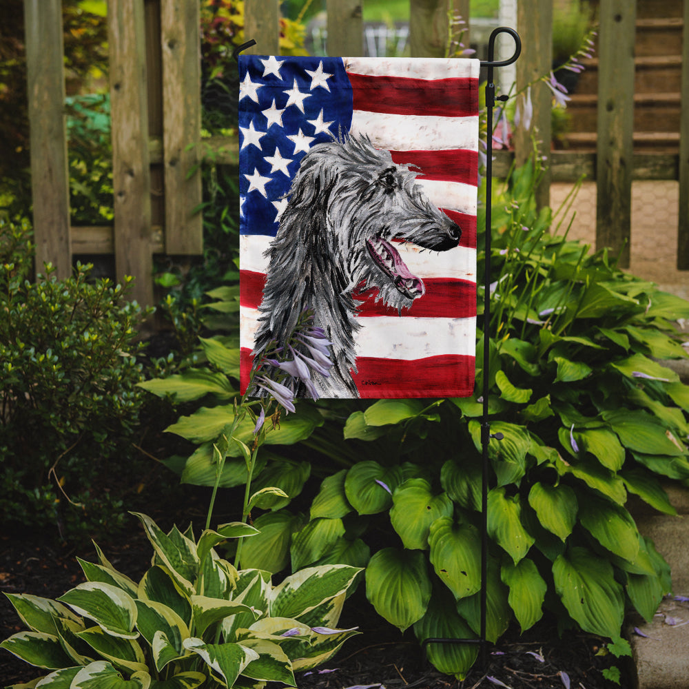 Scottish Deerhound with American Flag USA Garden Flag Mailbox Decorative Yard Banner Outside Patio Artwork for Flower Beds, Garden Size, Multicolor
