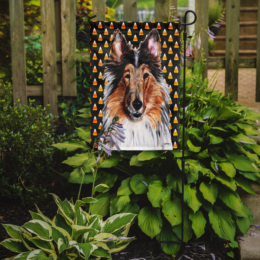 Collie Candy Corn Halloween Garden Flag Mailbox Decorative Yard Banner Outside Patio Artwork for Flower Beds, Garden Size, Multicolor