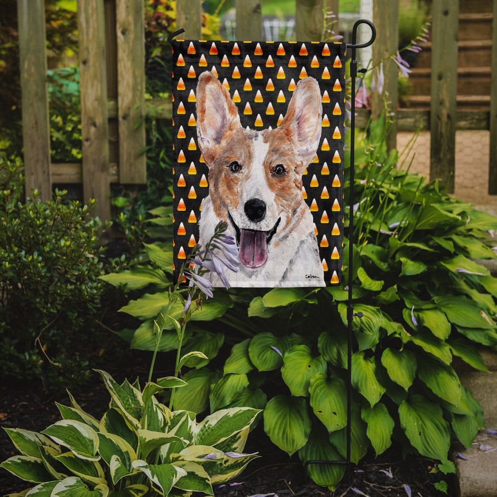 Cardigan Corgi Candy Corn Halloween Garden Flag Mailbox Decorative Yard Banner Outside Patio Artwork for Flower Beds, Garden Size, Multicolor