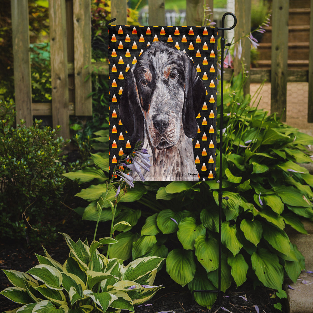 Blue Tick Coonhound Candy Corn Halloween Garden Flag Mailbox Decorative Yard Banner Outside Patio Artwork for Flower Beds, Garden Size, Multicolor
