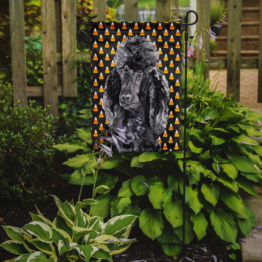 Black Standard Poodle Candy Corn Halloween Garden Flag Mailbox Decorative Yard Banner Outside Patio Artwork for Flower Beds, Garden Size, Multicolor