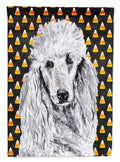 White Standard Poodle Candy Corn Halloween Garden Flag Mailbox Decorative Yard Banner Outside Patio Artwork for Flower Beds, Garden Size, Multicolor