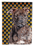 Staffordshire Bull Terrier Staffie Candy Corn Halloween Garden Flag Mailbox Decorative Yard Banner Outside Patio Artwork for Flower Beds, Garden Size, Multicolor