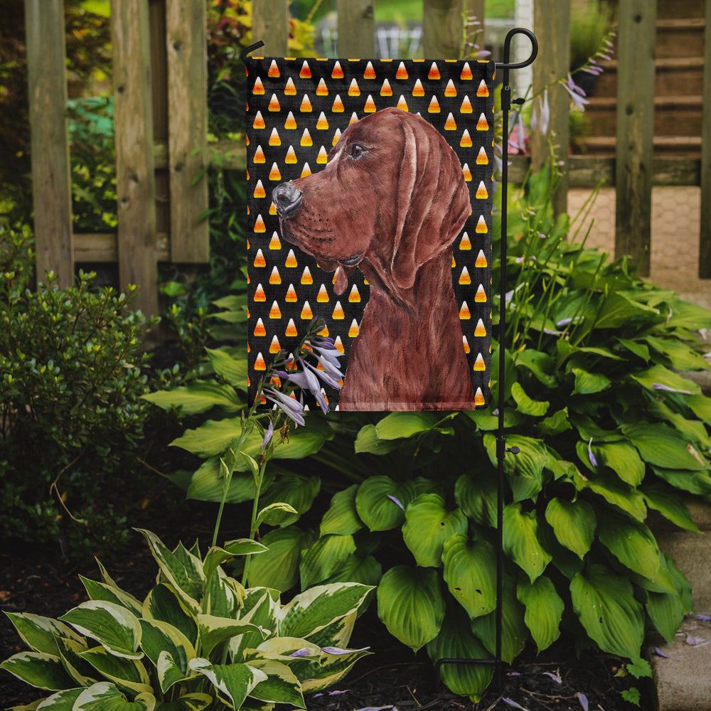 Redbone Coonhound Candy Corn Halloween Garden Flag Mailbox Decorative Yard Banner Outside Patio Artwork for Flower Beds, Garden Size, Multicolor