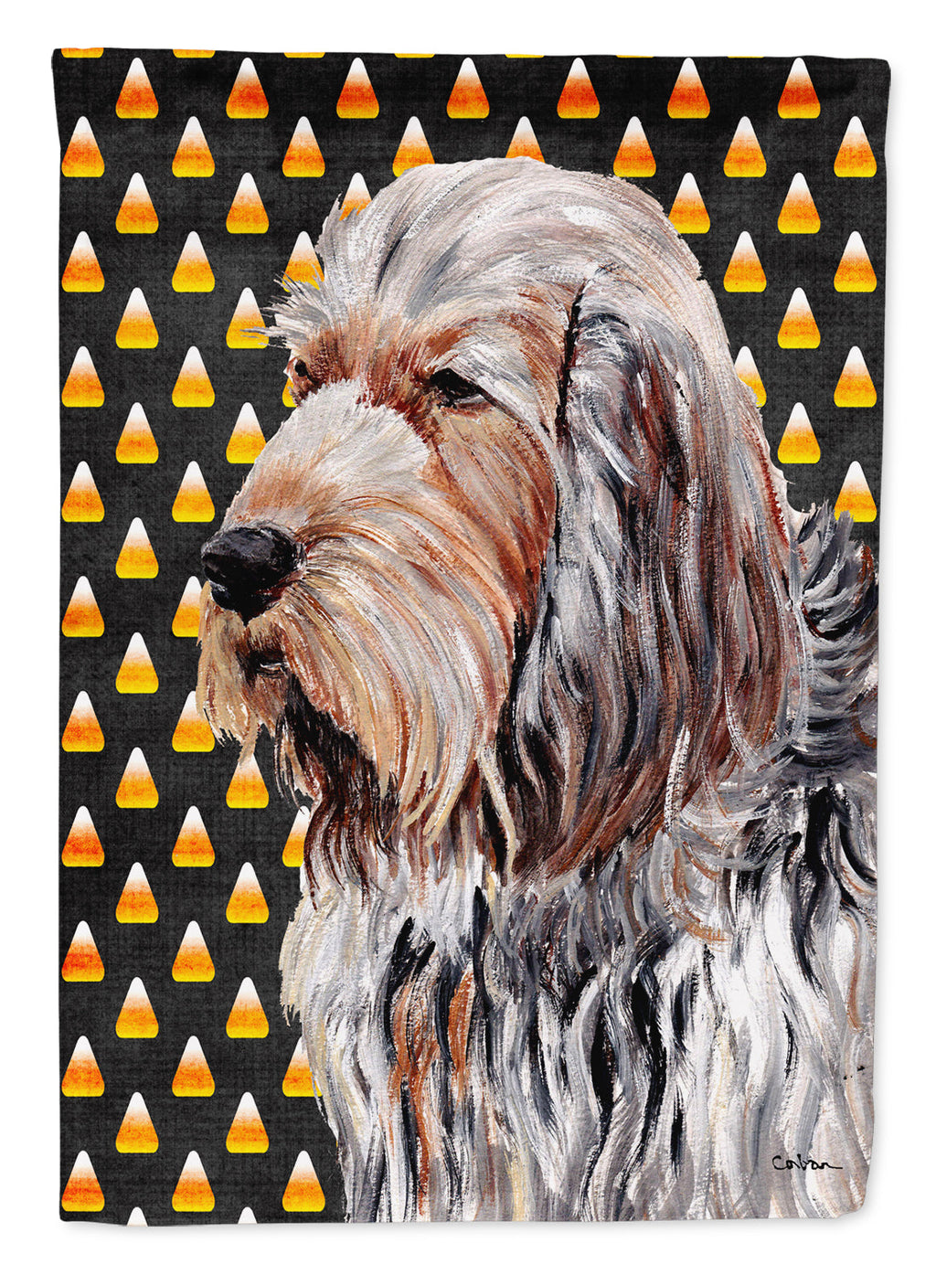 Otterhound Candy Corn Halloween Garden Flag Mailbox Decorative Yard Banner Outside Patio Artwork for Flower Beds, Garden Size, Multicolor