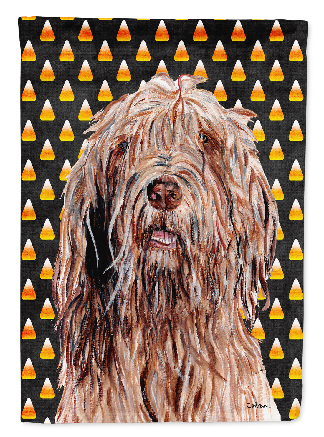 Otterhound Candy Corn Halloween Garden Flag Mailbox Decorative Yard Banner Outside Patio Artwork for Flower Beds, Garden Size, Multicolor