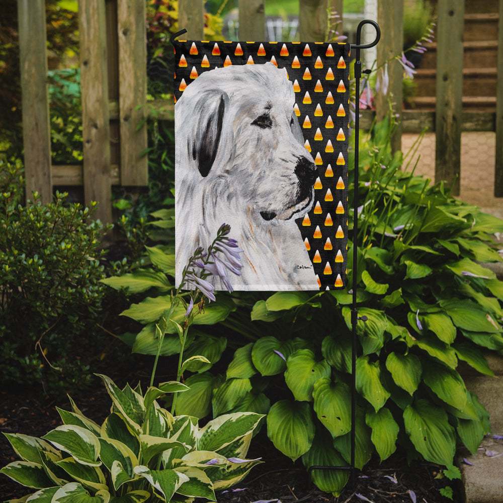 Great Pyrenees Candy Corn Halloween Garden Flag Mailbox Decorative Yard Banner Outside Patio Artwork for Flower Beds, Garden Size, Multicolor