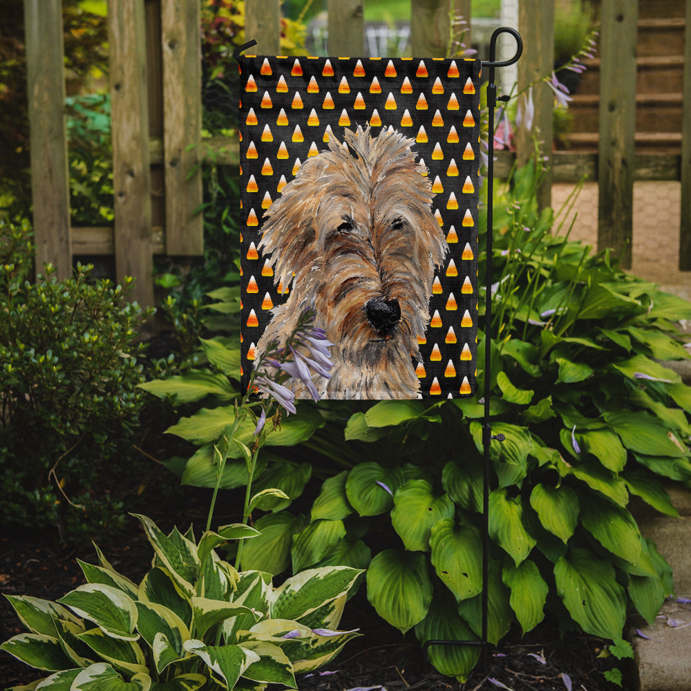 Golden Doodle 2 Candy Corn Halloween Garden Flag Mailbox Decorative Yard Banner Outside Patio Artwork for Flower Beds, Garden Size, Multicolor