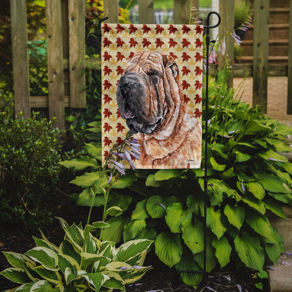 Shar Pei Fall Leaves Garden Flag Mailbox Decorative Yard Banner Outside Patio Artwork for Flower Beds, Garden Size, Multicolor
