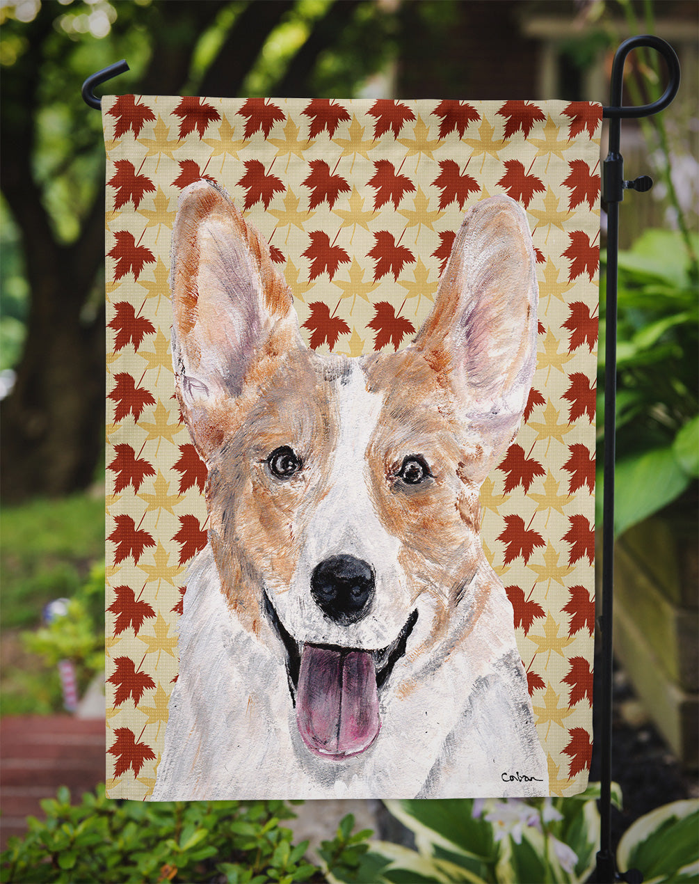 Cardigan Corgi Fall Leaves Garden Flag Mailbox Decorative Yard Banner Outside Patio Artwork for Flower Beds, Garden Size, Multicolor