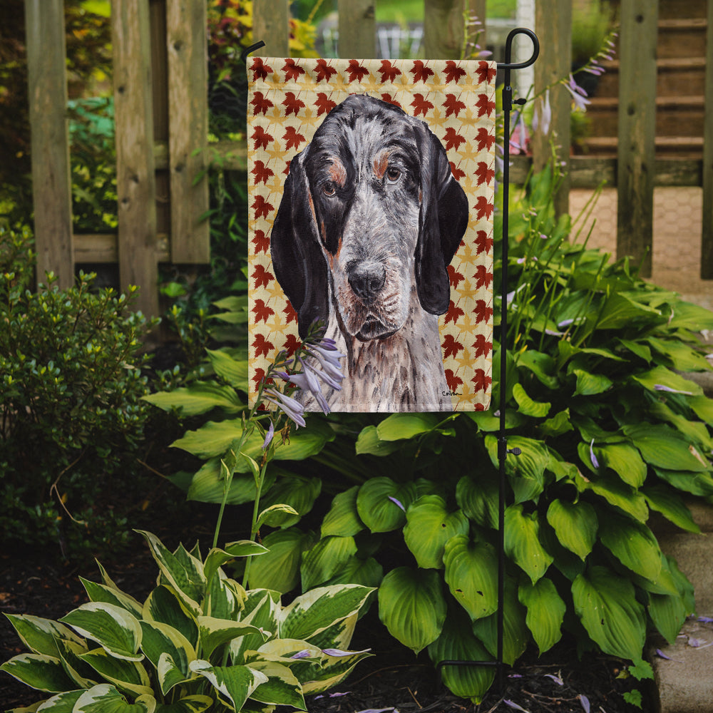 Blue Tick Coonhound Fall Leaves Garden Flag Mailbox Decorative Yard Banner Outside Patio Artwork for Flower Beds, Garden Size, Multicolor