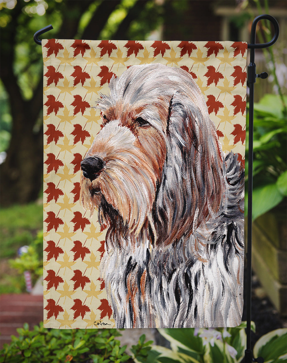 Otterhound Fall Leaves Garden Flag Mailbox Decorative Yard Banner Outside Patio Artwork for Flower Beds, Garden Size, Multicolor