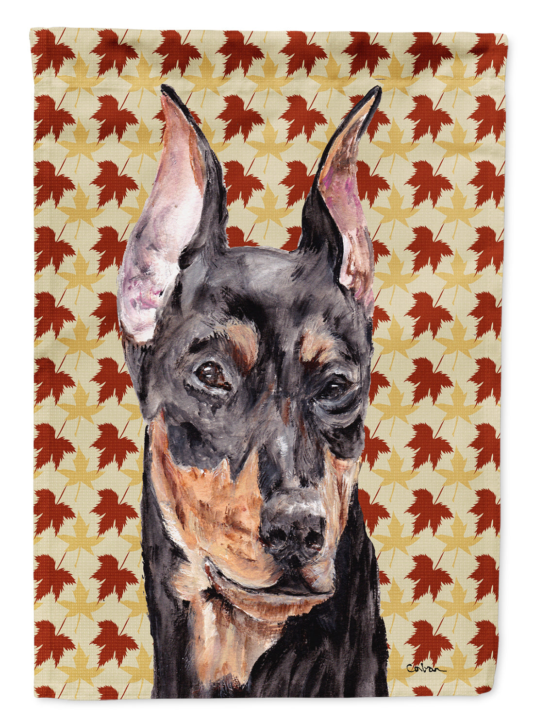 German Pinscher Fall Leaves Garden Flag Mailbox Decorative Yard Banner Outside Patio Artwork for Flower Beds, Garden Size, Multicolor
