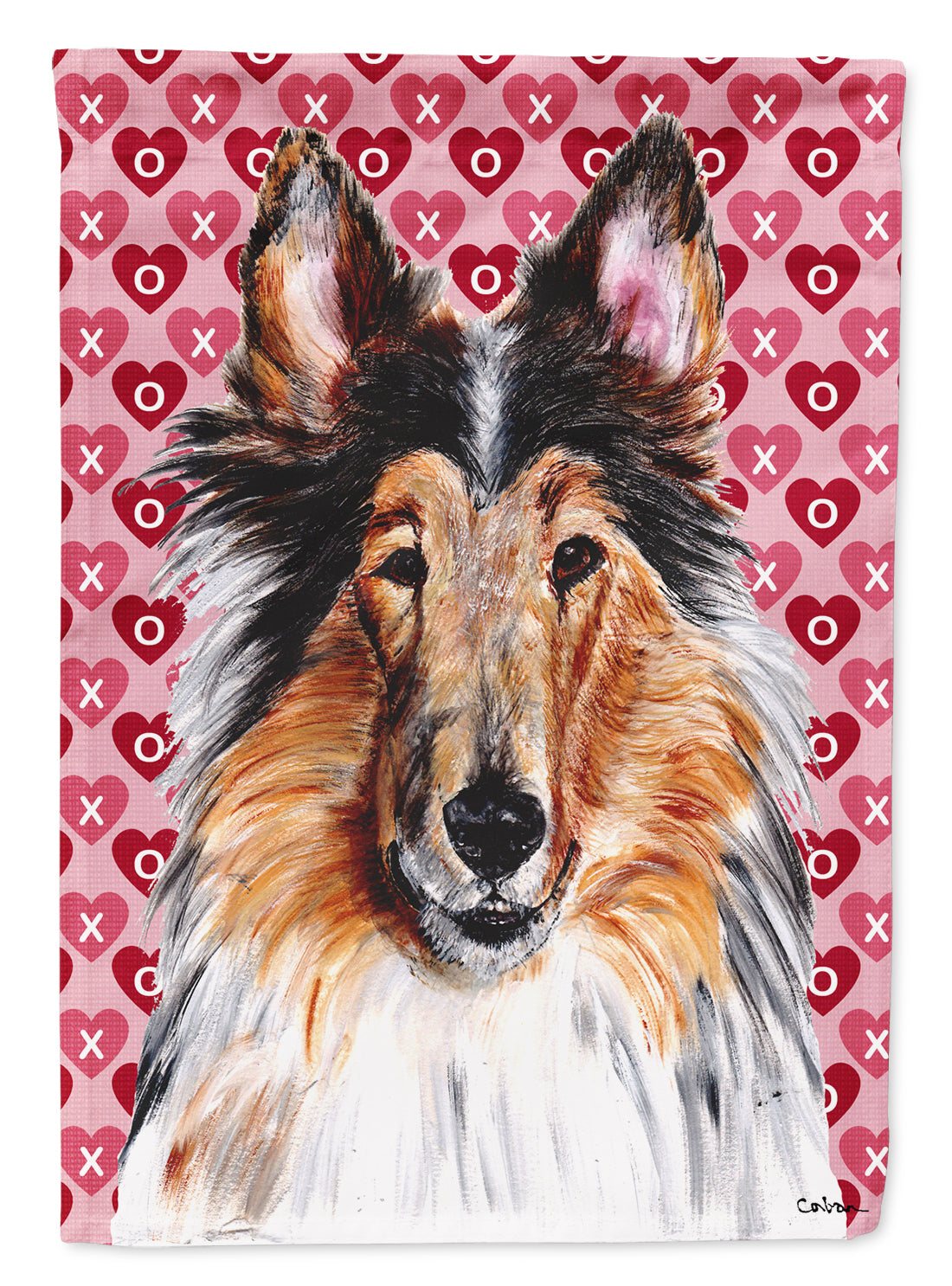 Collie Hearts and Love Garden Flag Mailbox Decorative Yard Banner Outside Patio Artwork for Flower Beds, Garden Size, Multicolor