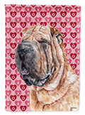 Shar Pei Hearts and Love Garden Flag Mailbox Decorative Yard Banner Outside Patio Artwork for Flower Beds, Garden Size, Multicolor