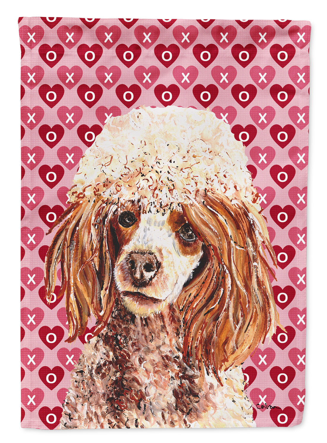 Red Miniature Poodle Hearts and Love Garden Flag Mailbox Decorative Yard Banner Outside Patio Artwork for Flower Beds, Garden Size, Multicolor