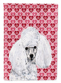 White Toy Poodle Hearts and Love Garden Flag Mailbox Decorative Yard Banner Outside Patio Artwork for Flower Beds, Garden Size, Multicolor