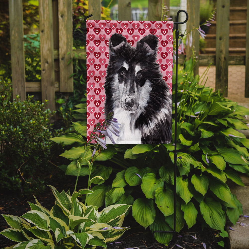 Black and White Collie Hearts and Love Garden Flag Mailbox Decorative Yard Banner Outside Patio Artwork for Flower Beds, Garden Size, Multicolor