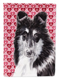 Black and White Collie Hearts and Love Garden Flag Mailbox Decorative Yard Banner Outside Patio Artwork for Flower Beds, Garden Size, Multicolor