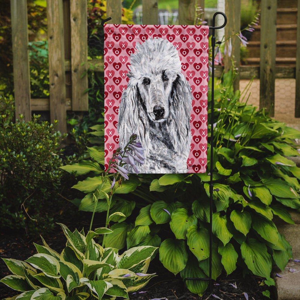 White Standard Poodle Hearts and Love Garden Flag Mailbox Decorative Yard Banner Outside Patio Artwork for Flower Beds, Garden Size, Multicolor