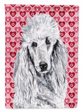White Standard Poodle Hearts and Love Garden Flag Mailbox Decorative Yard Banner Outside Patio Artwork for Flower Beds, Garden Size, Multicolor