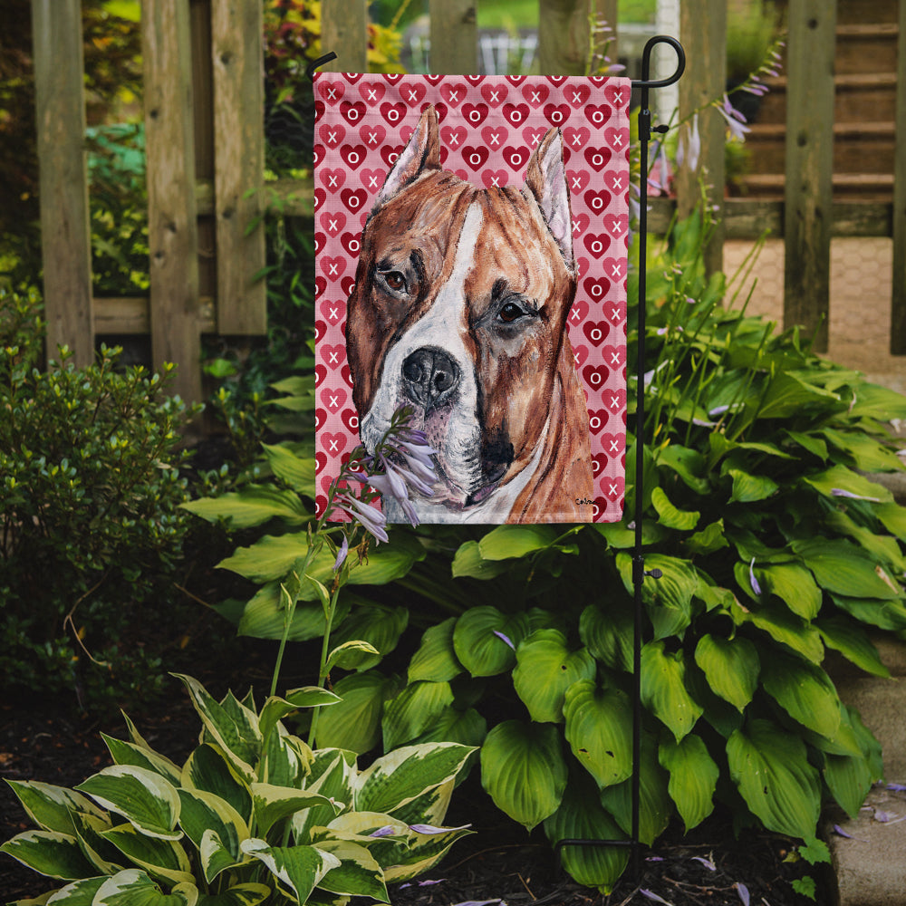 Staffordshire Bull Terrier Staffie Hearts and Love Garden Flag Mailbox Decorative Yard Banner Outside Patio Artwork for Flower Beds, Garden Size, Multicolor