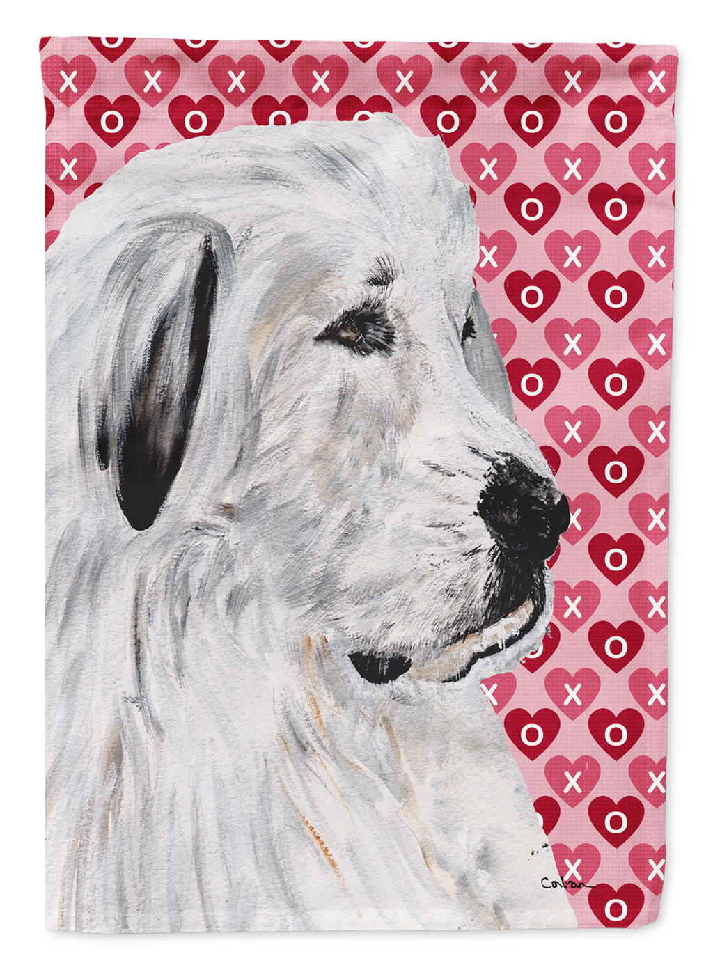 Great Pyrenees Hearts and Love Garden Flag Mailbox Decorative Yard Banner Outside Patio Artwork for Flower Beds, Garden Size, Multicolor