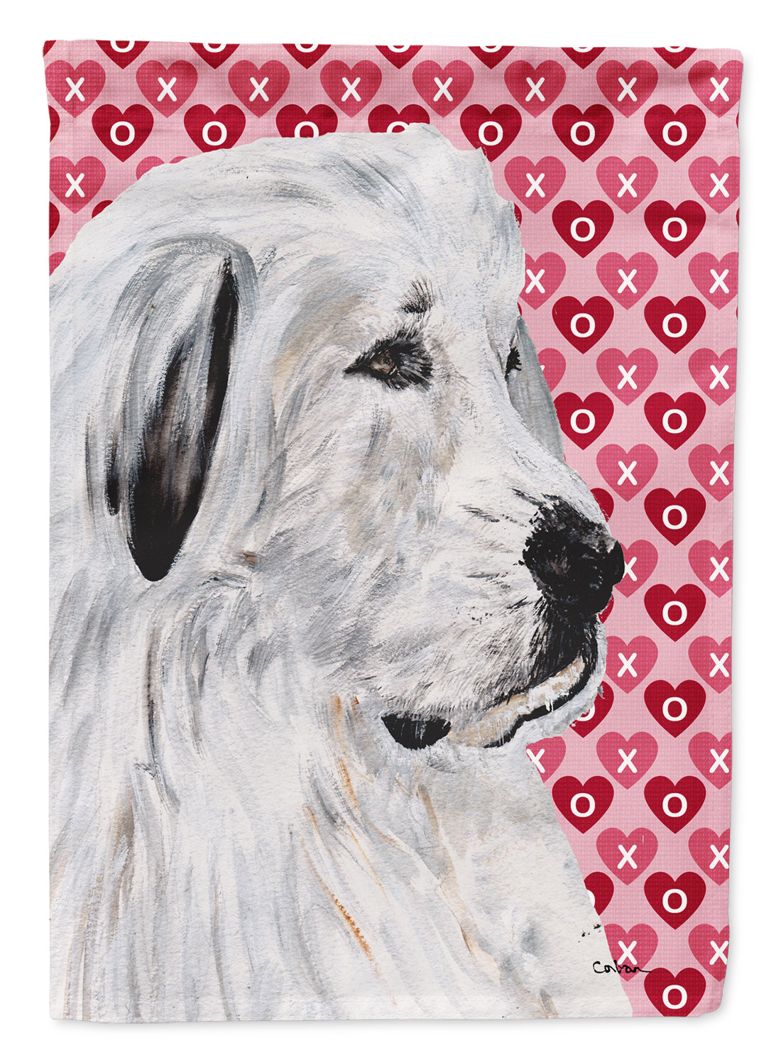 Great Pyrenees Hearts and Love Garden Flag Mailbox Decorative Yard Banner Outside Patio Artwork for Flower Beds, Garden Size, Multicolor