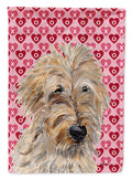 Golden Doodle 2 Hearts and Love Garden Flag Mailbox Decorative Yard Banner Outside Patio Artwork for Flower Beds, Garden Size, Multicolor