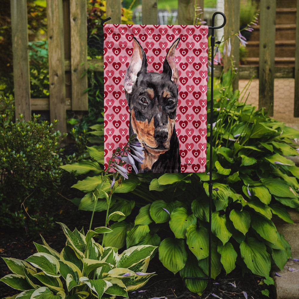 German Pinscher Hearts and Love Garden Flag Mailbox Decorative Yard Banner Outside Patio Artwork for Flower Beds, Garden Size, Multicolor