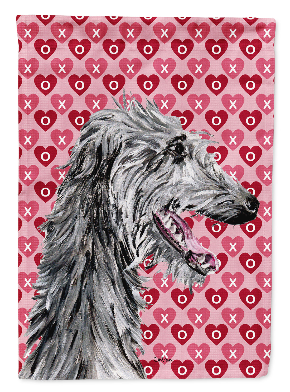 Scottish Deerhound Hearts and Love Garden Flag Mailbox Decorative Yard Banner Outside Patio Artwork for Flower Beds, Garden Size, Multicolor