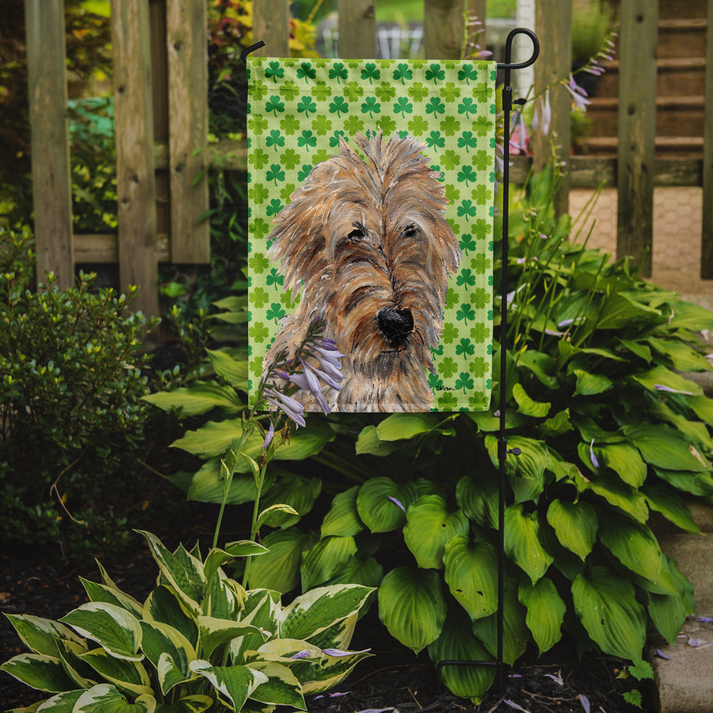 Golden Doodle 2 Lucky Shamrock St. Patrick's Day Garden Flag Mailbox Decorative Yard Banner Outside Patio Artwork for Flower Beds, Garden Size, Multicolor