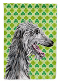 Scottish Deerhound Lucky Shamrock St. Patrick's Day Garden Flag Mailbox Decorative Yard Banner Outside Patio Artwork for Flower Beds, Garden Size, Multicolor